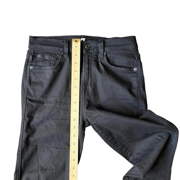 7 For All Mankind High waist ankle Gwenevere Skinny Raw Hem Black Jeans. Size 27 - Picture 8 of 10
